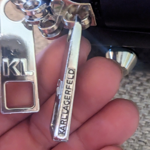 Karl Lagerfeld Paris Maybelle Hard Side Mini Suitcase Backpack in Glossy Black - Picture 8 of 16